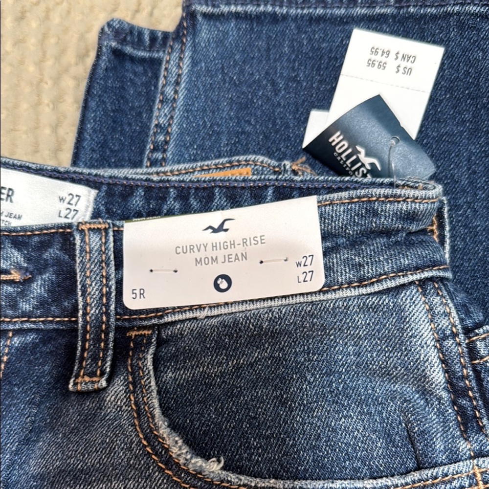 Hollister Women's Curvy High-Rise Mom Jeans - Indigo